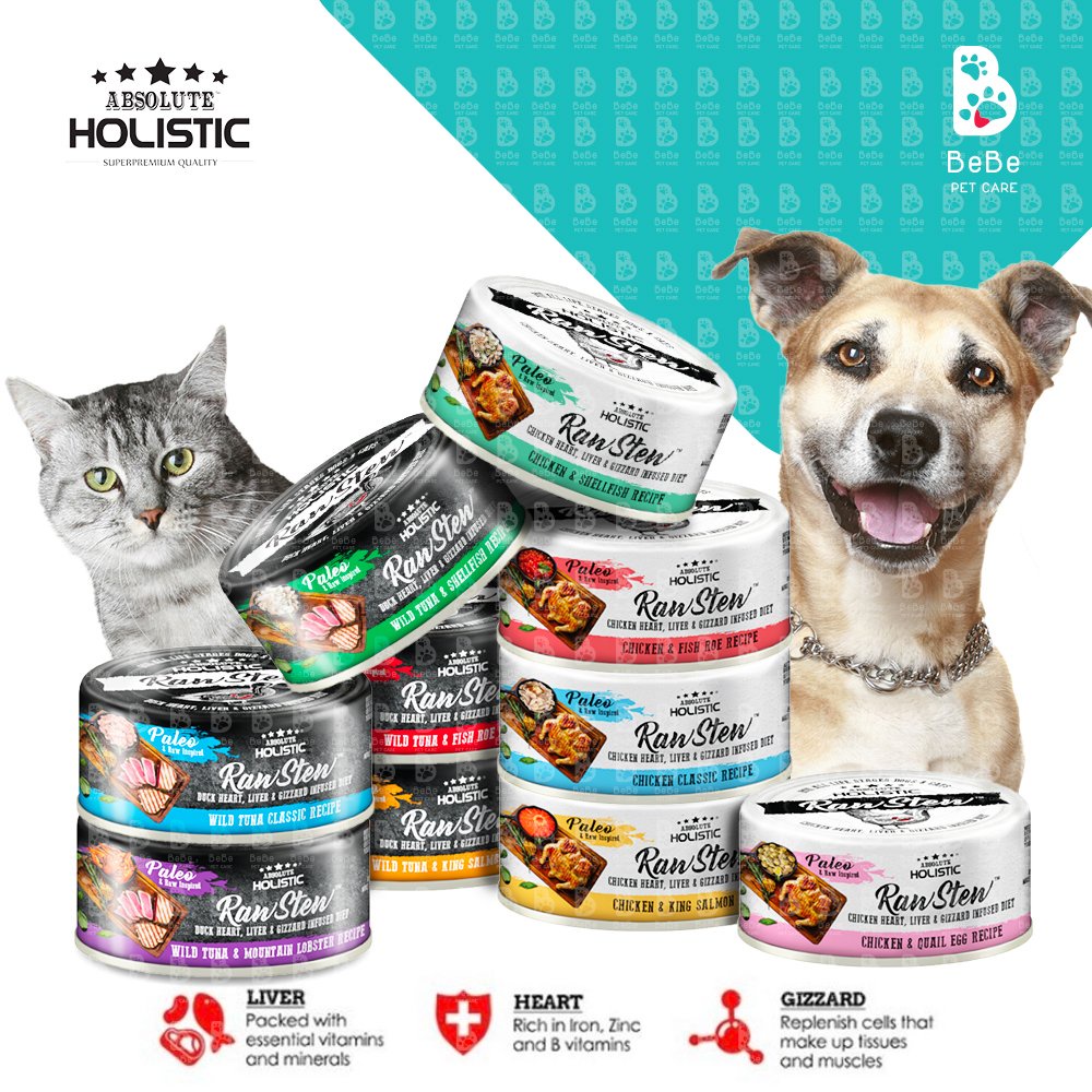 Pate ABSOLUTE HOLISTIC RAW STEW 70Gr Dùng Chung Cho Chó Mèo