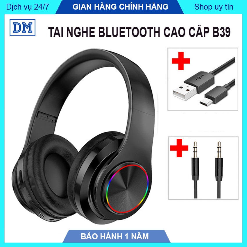 Tai Nghe chụp tai BLUETOOTH cao cấp B39 BASS SIÊU TRẦM Màu sắc SỐNG ĐỘNG nghe nhạc 9 giờ liên tục tích hợp th
