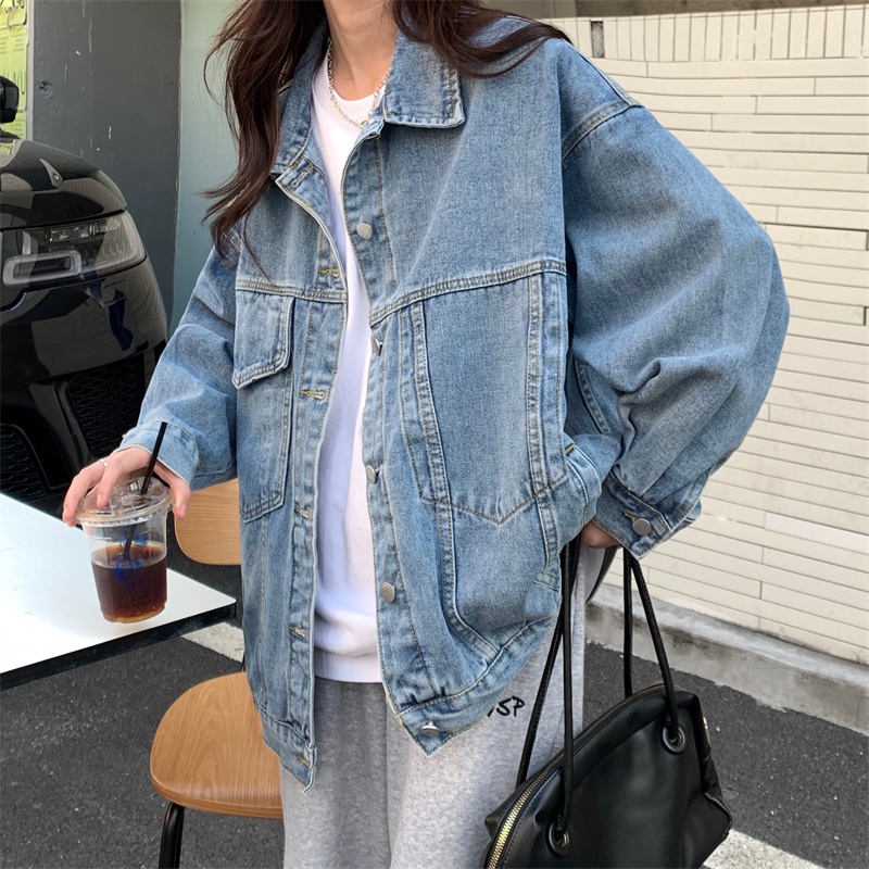 Áo Khoác Denim Dáng Rộng Đa Năng Thời Trang Mùa Thu Hàn Quốc Mới