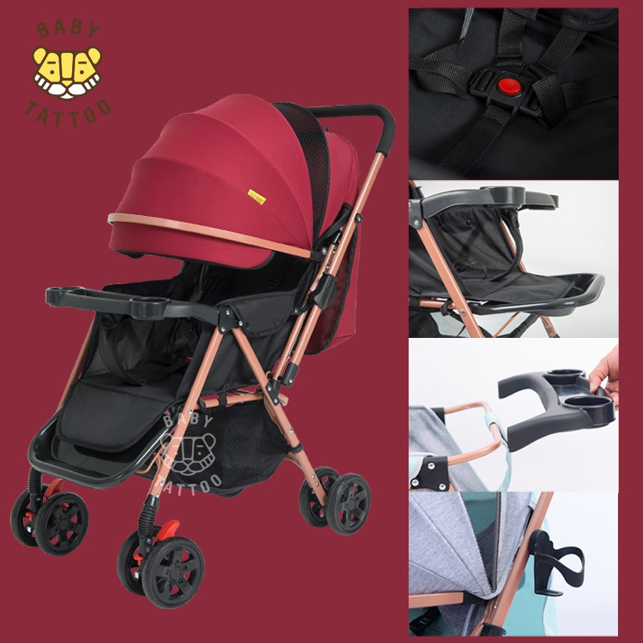 BABY TATTOO Xe Đẩy Duke 2 Chiều Tiện Lợi, Trọng Lượng 5.6kg