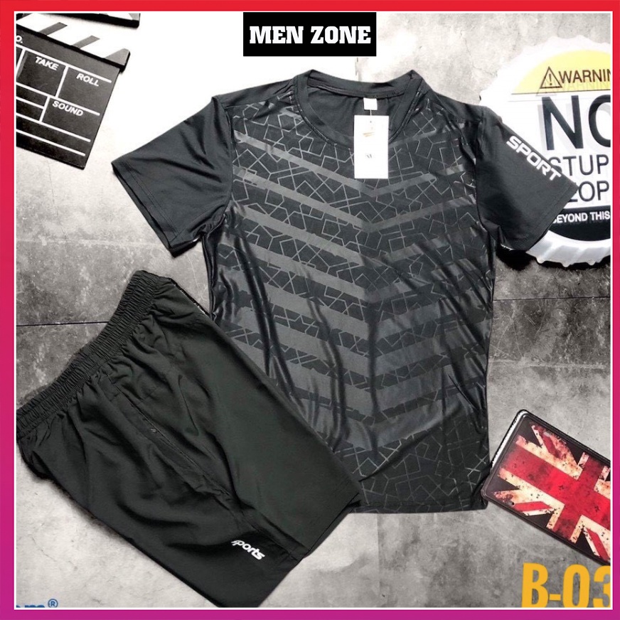 Bộ Thể Thao Nam Chất Thun Lạnh Co Giãn 4 Chiều Dập Vân Cao CấpThoáng Mát Hè [BVS]