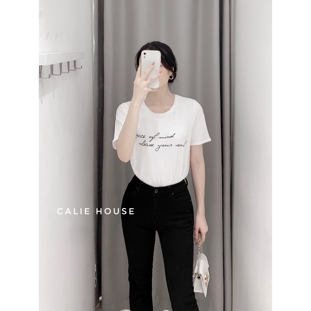 Áo thun chữ cách điệu thời trang thiết kế nữ Calie House A145 | BigBuy360 - bigbuy360.vn