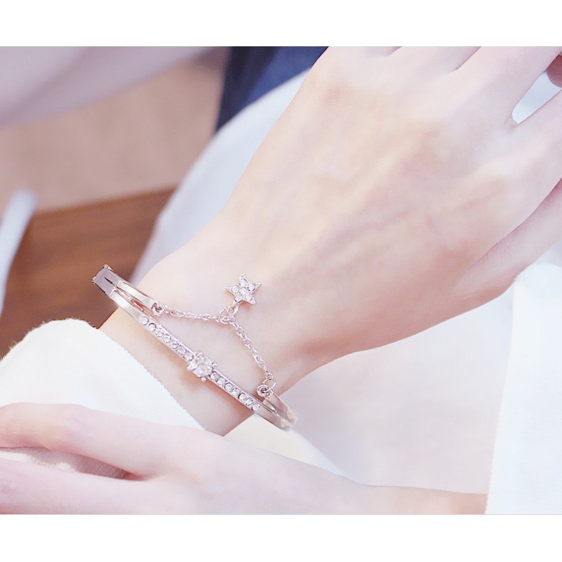 Vòng tay nữ hợp kim đính đá ULA BOUTIQUE phong cách Hàn Quốc quý phái , cá tính trẻ trung