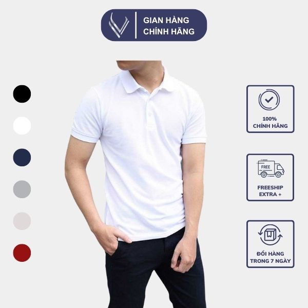 Áo polo nam VERATINO cổ dệt chất cotton co dãn thoải mái