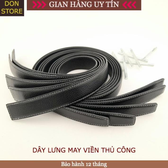 Dây Lưng Nam May Thủ Công Chỉ Nổi Da Bò Vân Hạt 2 Mặt Cao Cấp Bản 3.2cm & 3.8cm (không mặt) * *