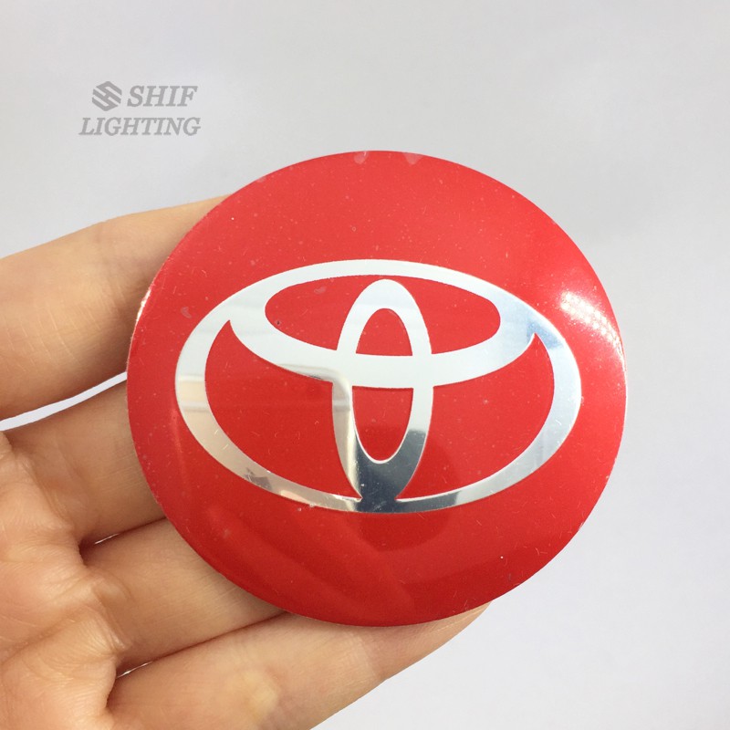 Set 4 nắp gắn trung tâm bánh bánh xe hình logo Toyota 56mm