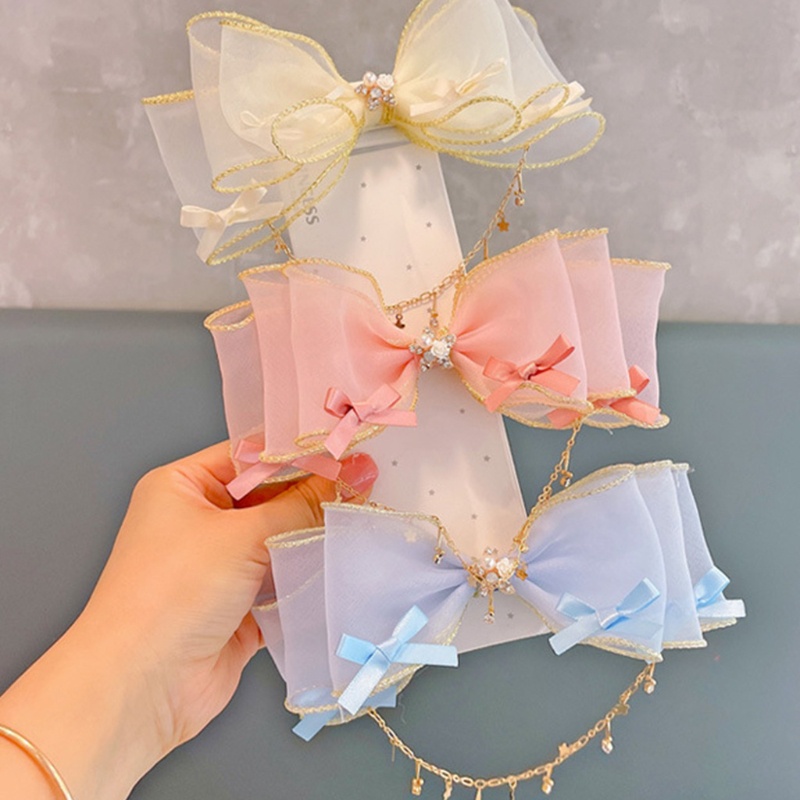 Kẹp Tóc Nơ To Bằng Vải Organza Cho Các Bữa Tiệc Hóa Trang Hàng Ngày