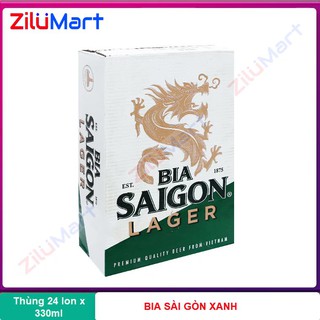 Bia Sài Gòn Lager (Sài Gòn Xanh) Thùng 24 lon x 330ml