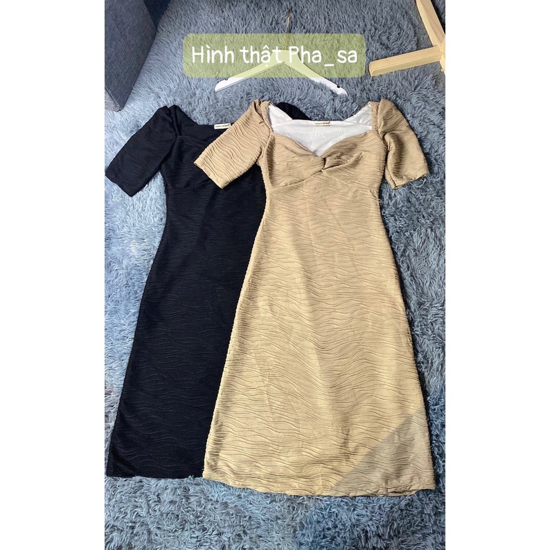 ĐẦM BODY XOẮM NGỰC XÒE TAY NGẮN NỮ TÍNH, SANH CHẢNH, QUYẾN - HÌNH THẬT SÀN CỦA PHA_SA SHOP.