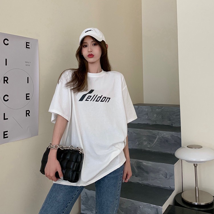 Áo Thun Ngắn Tay In Chữ Nhiều Màu Cho Nữ