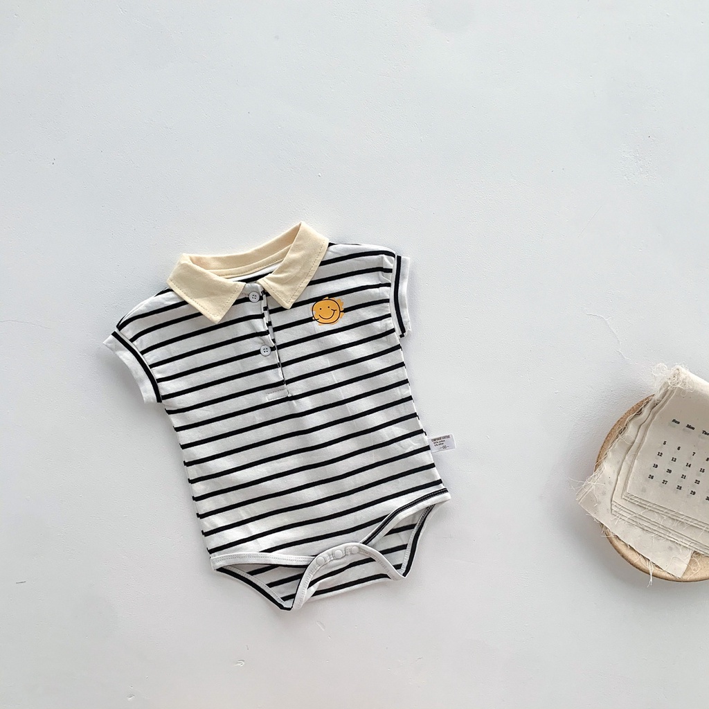 Áo Liền Quần In Hình Mặt Cười Cho Bé