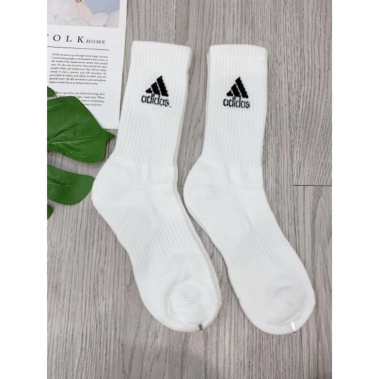 Tất ADIDAS cổ cao [ Hàng dày xuất khẩu ] Vớ thể thao dệt kim cao cấp 95% Coton hạn chế mùi hôi và thông thoáng