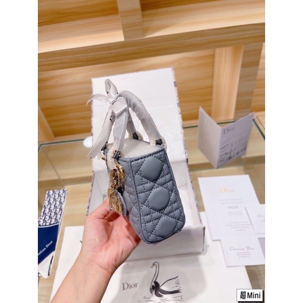 Túi xách Diỏr lady micro sz mini 3 ô chất da thật sz 12cm