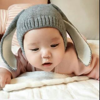 Mũ len tai thỏ ấm áp cho bé