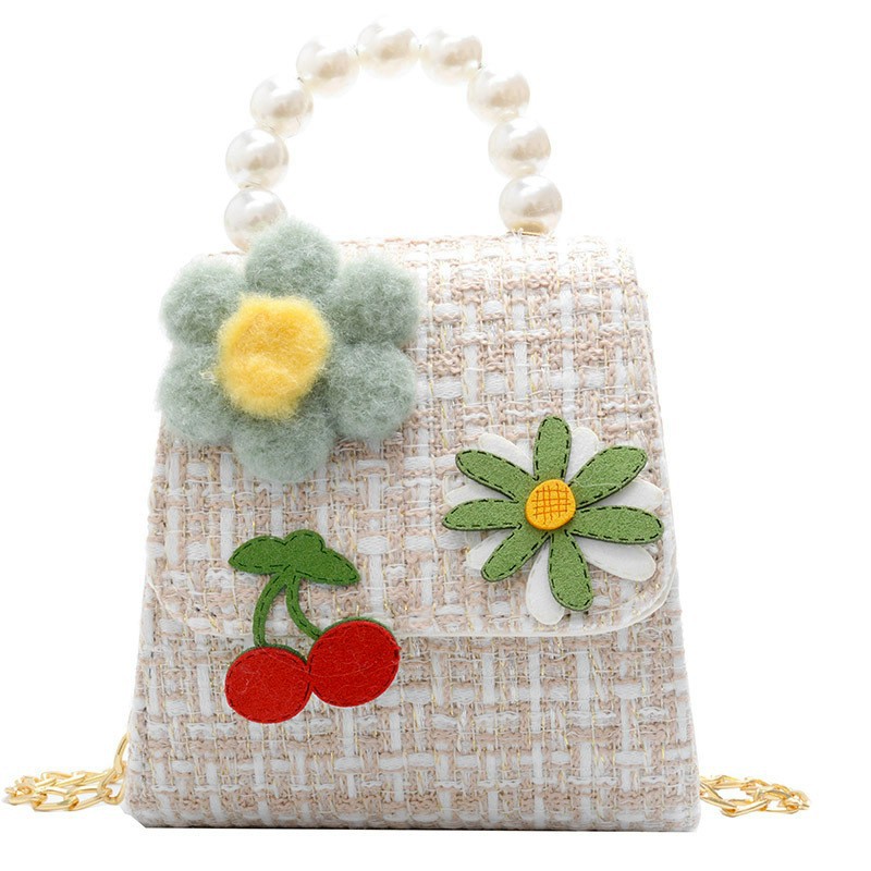 PVN22457 Túi Dạ Vuông Quai Ngọc Siêu Xinh Cho Bé T2 .