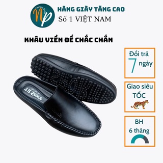 Giày sục da nam giày hở gót da cao cấp tại Nopo