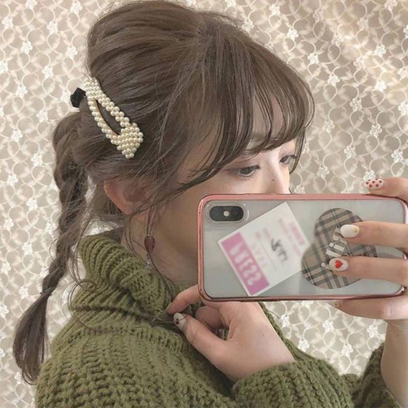 Kẹp tóc ngọc trai giản dị thời trang cho nữ