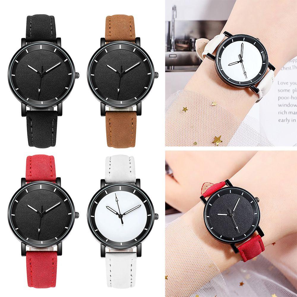 HS Đồng Hồ Nữ Dây Da Thiết Kế Đơn Giản