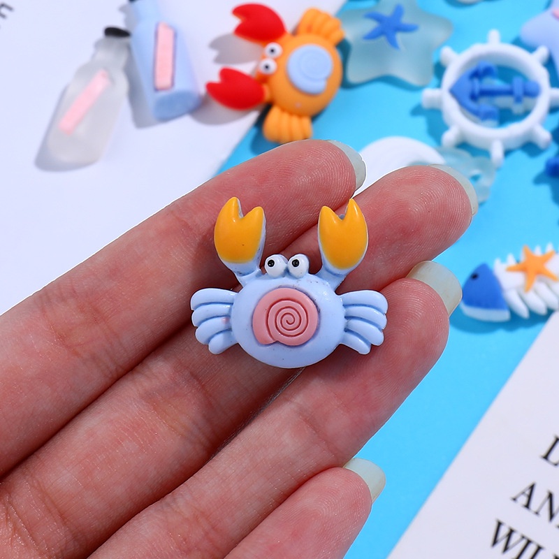 Phụ Kiện Hình Cua Biển Hoạt Hình Bằng Nhựa Resin Dùng Trang Trí DIY