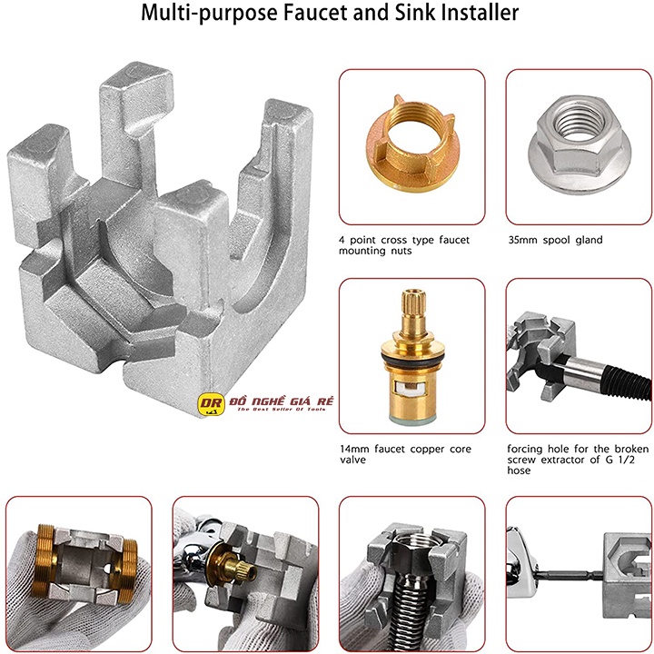 Cờ Lê Vặn Dây Cấp Nước Đa Năng ⚡️FREESHIP⚡️ Dụng Cụ Tháo Van Dây Vòi Sửa Chữa Ống Nước