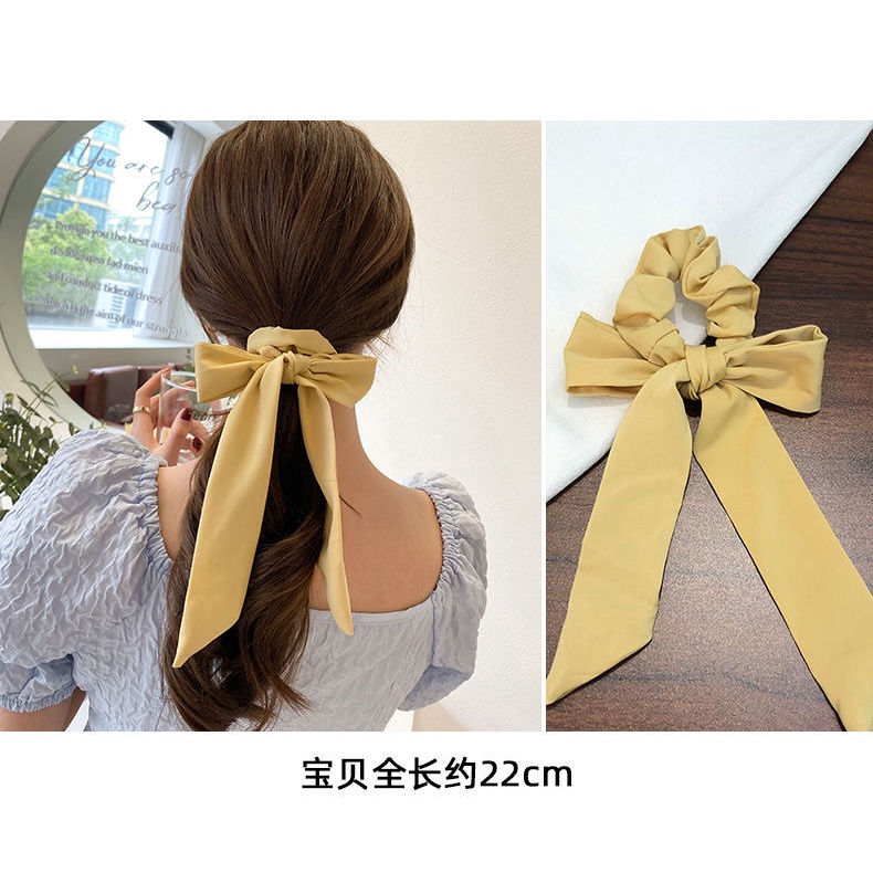 Dây Buộc Tóc Ruy Băng Dài Đính Nơ Kiểu Pháp Cổ Điển Cho Nữ