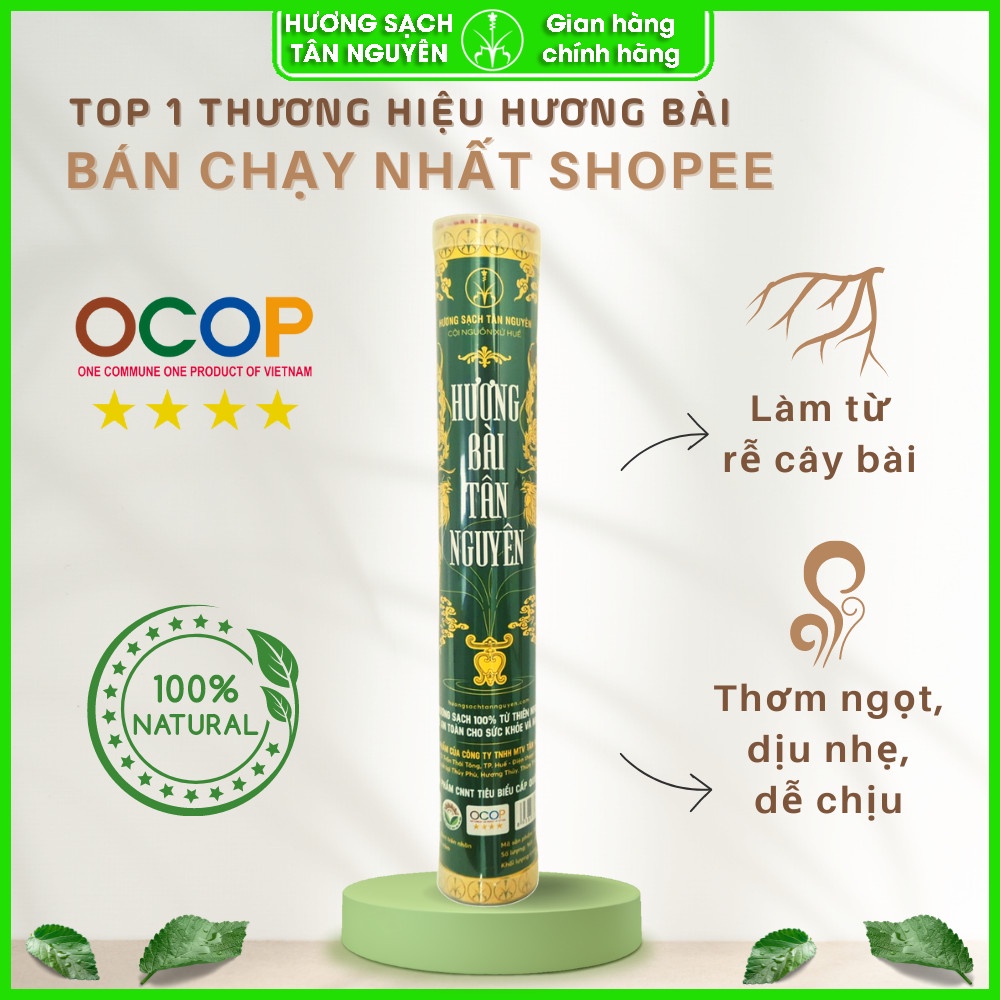 Hương sạch Tân Nguyên, hương bài, nhang không cuộn tàn, sản phẩm OCOP quốc gia ống 170 que - Hương Sạch Tân Nguyên