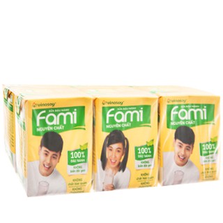Sữa đậu nành nguyên chất Fami,hộp 200 ml