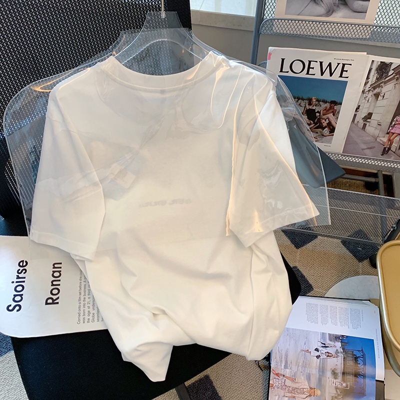 Áo thun nữ NRVP ngắn tay in chữ phong cách Hàn Quốc