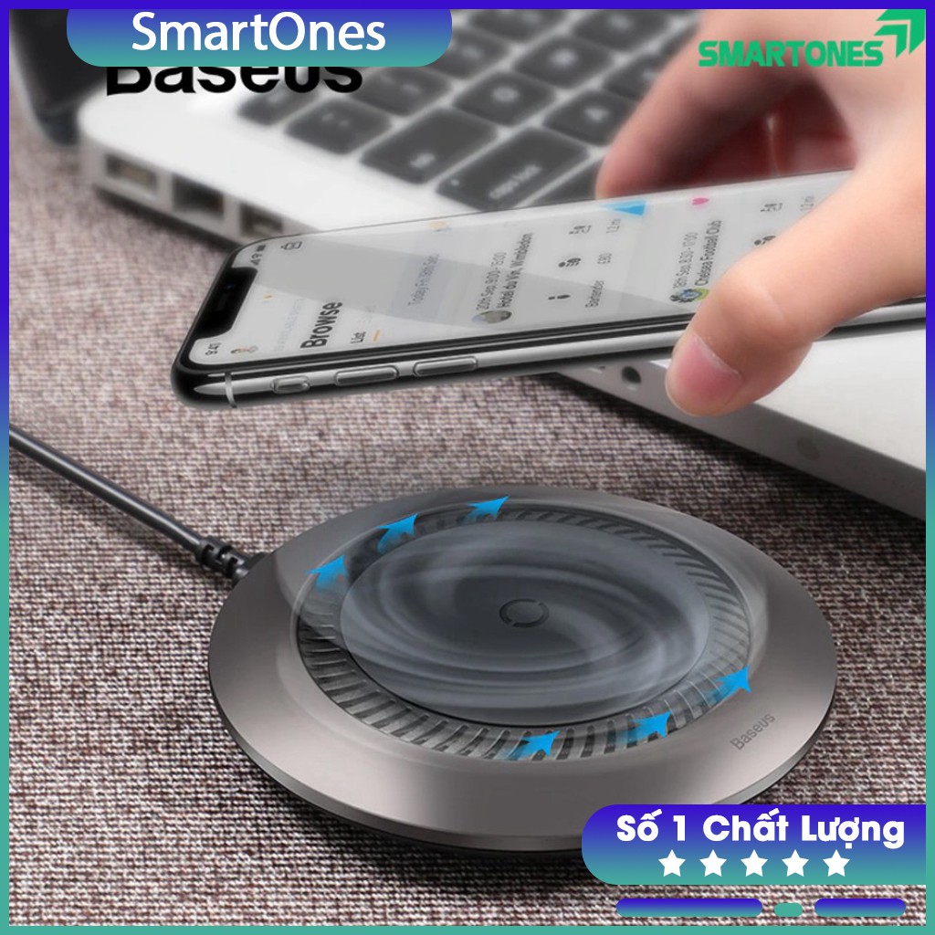 Đế sạc không dây Baseus Wireless Charger cho iPhone 8/8Plus/X/Xs/ Samsung S8/ S9/ Note 8/9 công suất 10W Chuẩn Qi