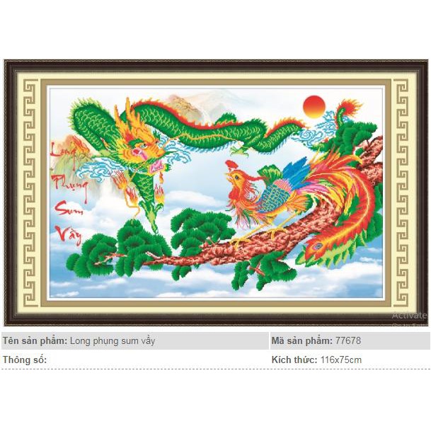 Tranh đính đá Long phụng sum vầy 77678
