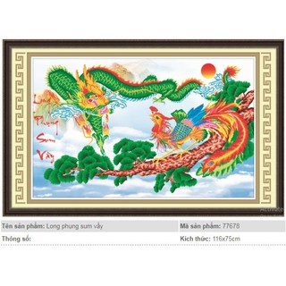 Tranh đính đá Long phụng sum vầy 77678