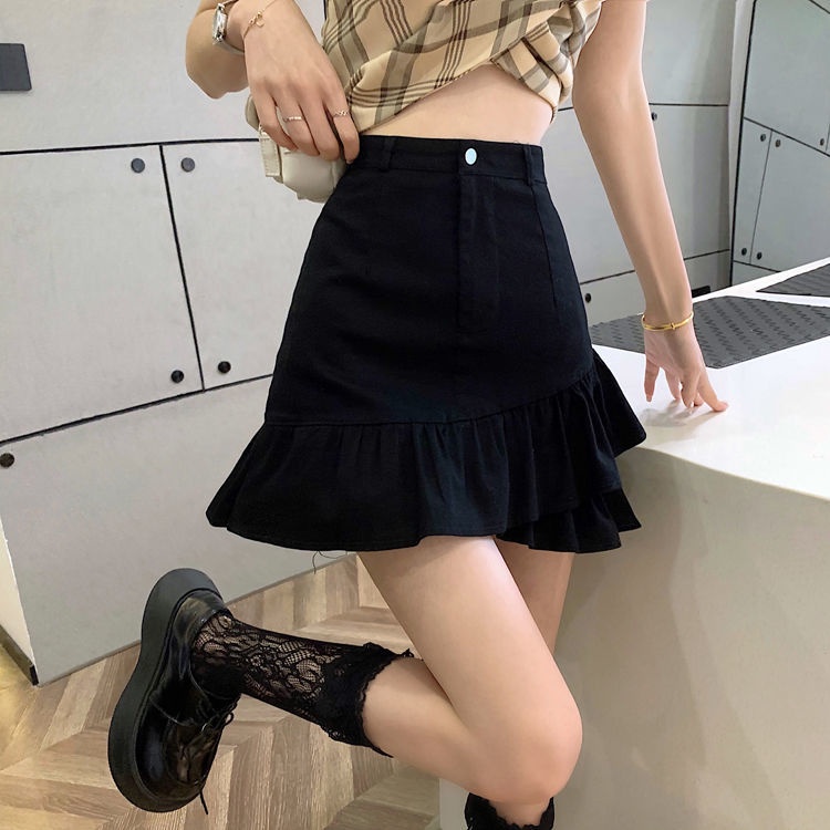 Chân Váy Jean Chữ a Đuôi Cá Bất Đối Xứng Lưng Cao Thời Trang Xuân Hè Hàng Mới Cho Bạn Gái