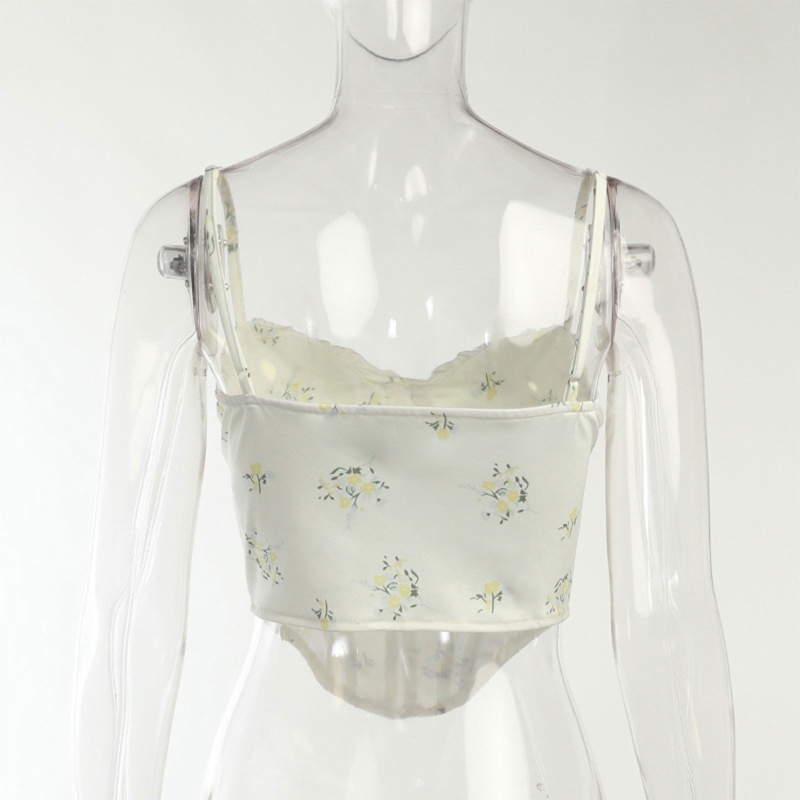 Áo Lửng Hai Dây In Hoa Gợi Cảm Cho Nữ