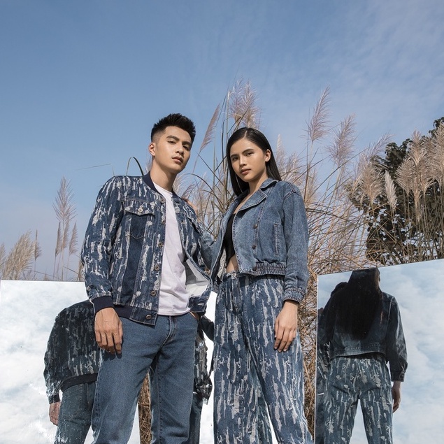 Áo Khoác Jeans Nam Dáng Bomber Genviet Phối Màu Hoạ Tiết X6126Y2041
