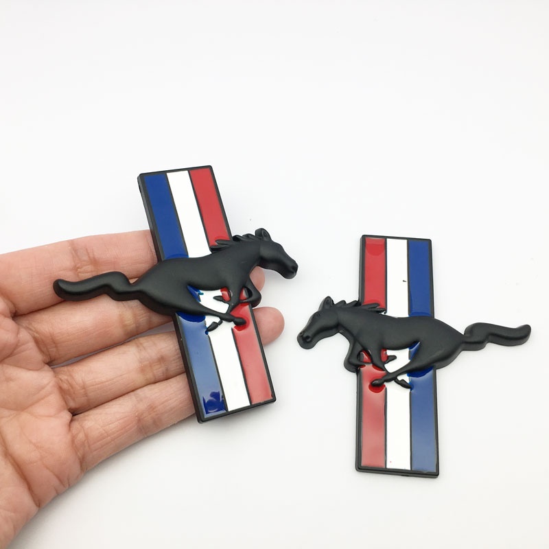 Set 2 Huy Hiệu Kim Loại 3D Trang Trí Xe Hơi Ford Mustang Shelby GT