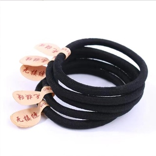 Set 10 Dây Thun Cột Tóc Màu Đen Co Giãn Tốt