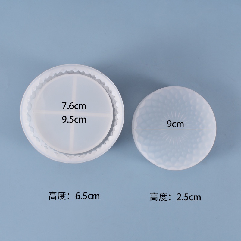 Khuôn Silicon Lưu Trữ Cốc Pha Lê Kèm Nắp Đổ Resin Thạch Cao DIY