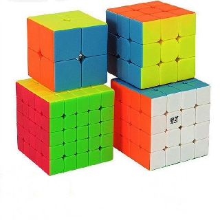 (FREE SHIP) Bộ 4 Rubik Cube loại Không Viền CAO CẤP, Đồ chơi Rubik 2x2, 3x3, 4x4, 5x5 xoay mượt, bẻ góc tốt - LICLAC