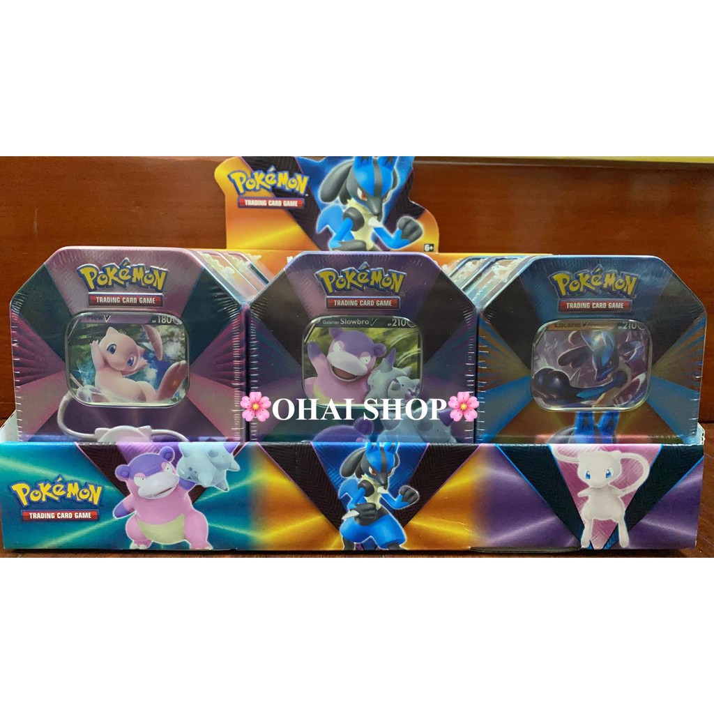 Hộp Bài Thiếc Pokemon TCG Gồm 4 Booster Packs và 1 Thẻ V Chính Hãng