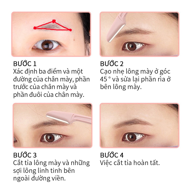 Bộ 3 dao cạo lông mày xếp gọn làm đẹp tiện lợi
