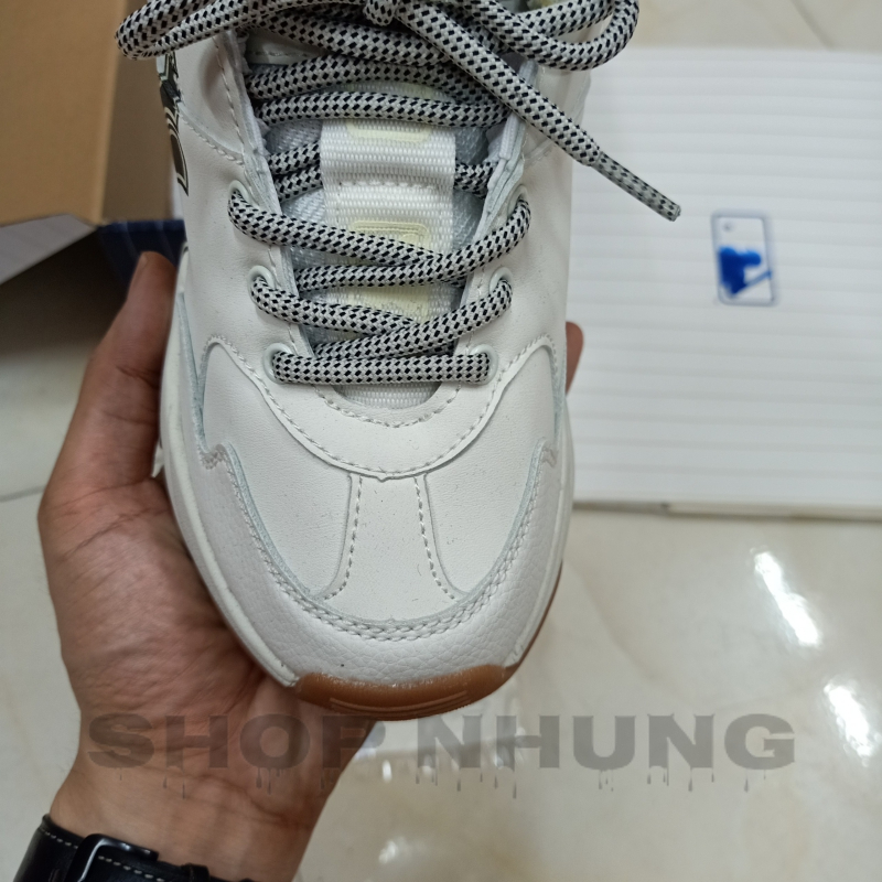 Giày mlb trắng chữ ny đen đế nâu nam nữ