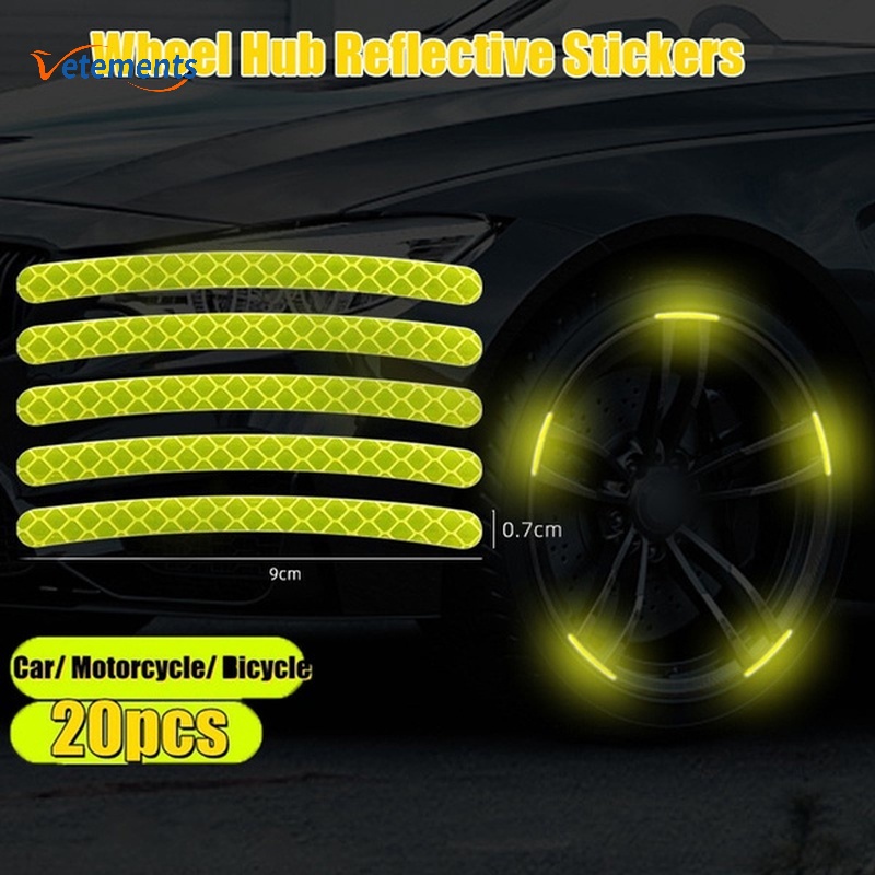 Miếng Dán Phản Quang Họa Tiết Kẻ Sọc Phản Quang An Toàn Trang Trí Viền Bánh Xe Hơi/Mô Tô/Xe Máy