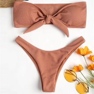 Bikini Màu Trơn Thiết Kế Nâng Ngực Cho Nữ