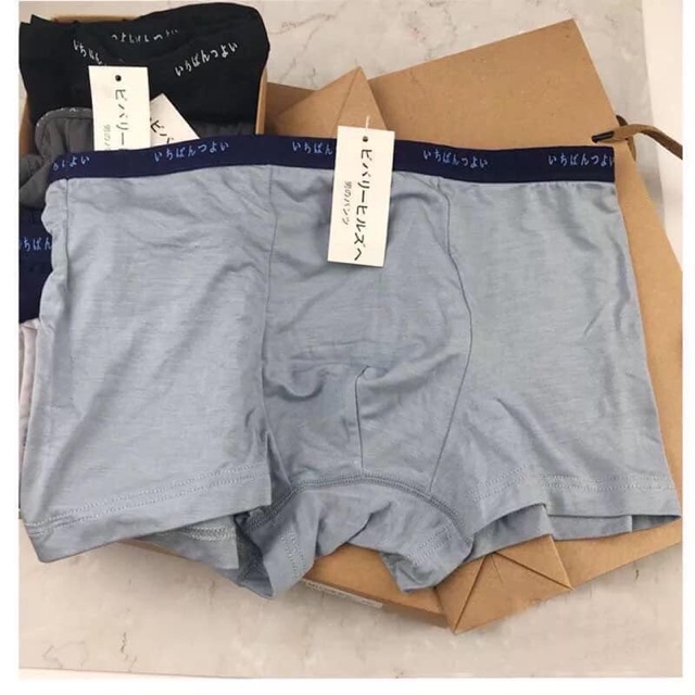 Hộp 4 quần lót nam dạng đùi nhật bản cotton 100%