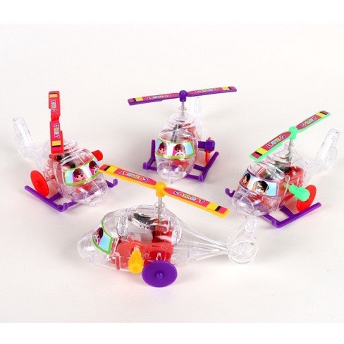 Trực thăng mini trong suốt lên dây cót cho bé
