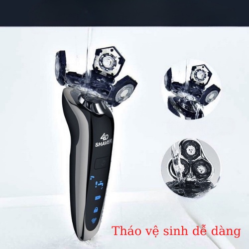 Máy cạo râu đa năng 3 lưỡi kép RAYCO, Máy cạo râu điện cạo sát, êm, sạc pin nhanh, chống nước mẫu mới 2022