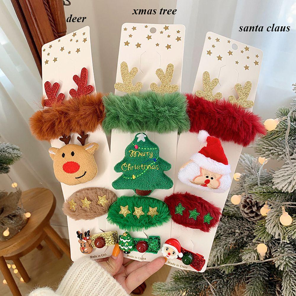 Set 1 Kẹp Tóc Hình Tuần Lộc / Ông Già Noel / Tuần Lộc Thời Trang Giáng