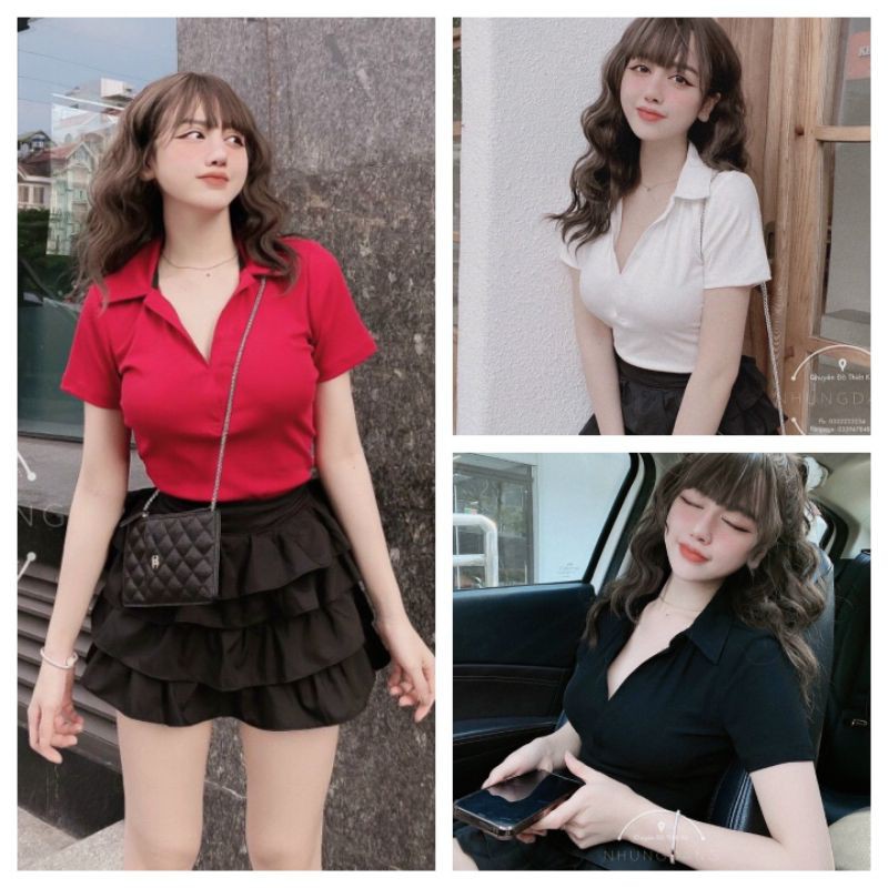 Áo thun trơn cổ bẻ