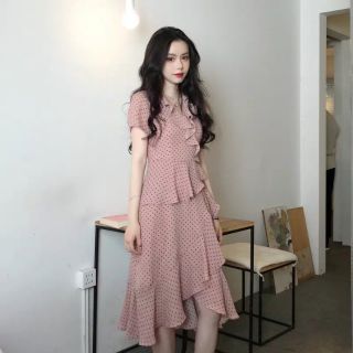 (Order) Váy hồng chấm bi bèo (ảnh thật ở cuối)