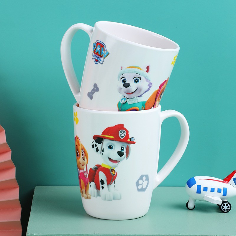 Cốc uống sữa Paw Patrol chống tràn in họa tiết chú chó cứu hộ cho trẻ nhỏ
